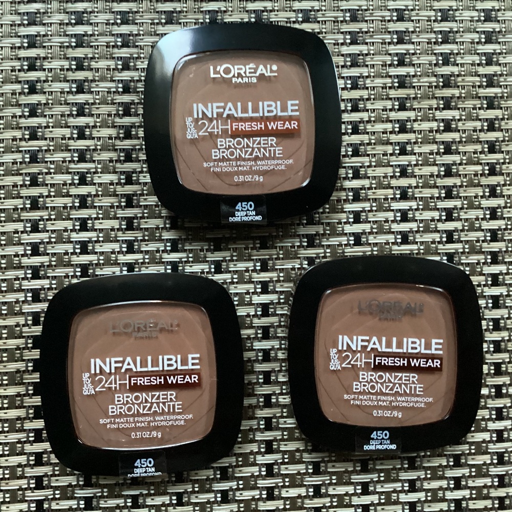 New L'Oréal Paris Infallible 24H Fresh Wear bronzer Bundle shade 450 Deep Tan